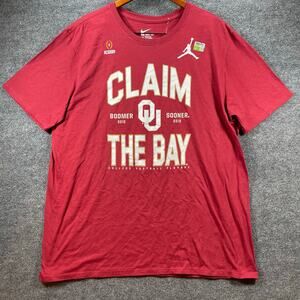 The Nike Tee Athletic Cut Men's XXL Red Oklahoma Sooners "Claim The Bay" College